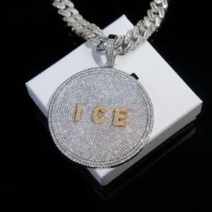 Custom 3D Big Disc Letters Necklace
