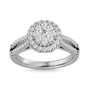 Custom Diamond Engagement Ring - 0.75 Carats in 14K White Gold