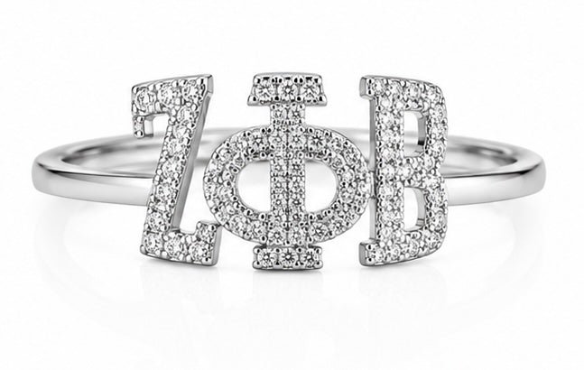 D9 ΖΦΒ Curved Diamond Ring in Yellow/White Gold (Zeta Phi Beta Sorority, Inc) D9 ΖΦΒ Curved Diamond Ring in Yellow/White Gold (Zeta Phi Beta Sorority, Inc)