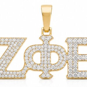 D9 ΖΦΒ Diamond Pendant in Yellow/White Gold (Zeta Phi Beta Sorority, Inc)