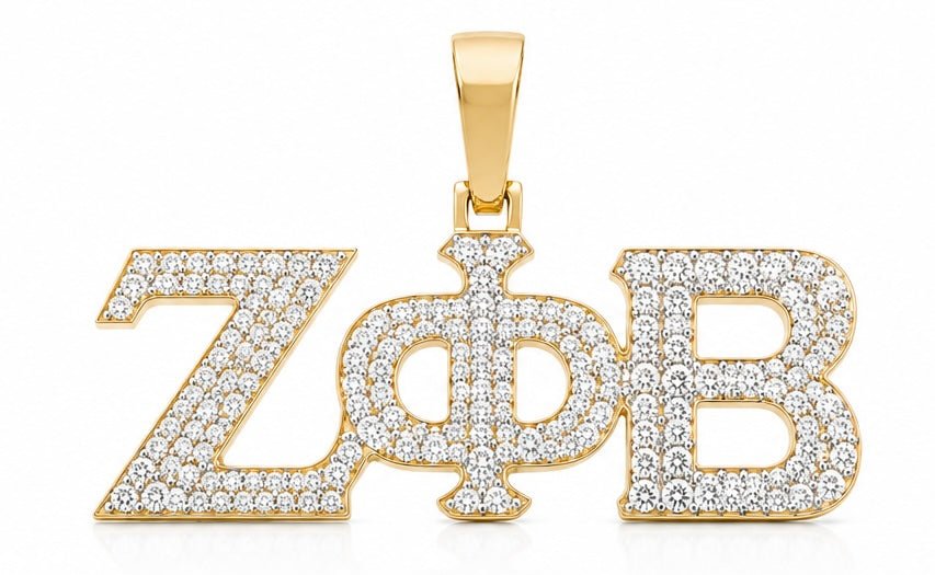 D9 ΖΦΒ Diamond Pendant in Yellow/White Gold (Zeta Phi Beta Sorority, Inc)