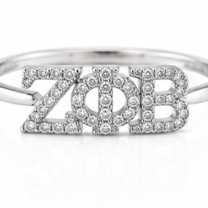 D9 ΖΦΒ Diamond Ring in Yellow/White Gold (Zeta Phi Beta Sorority, Inc)