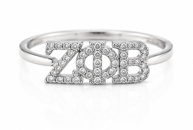 D9 ΖΦΒ Diamond Ring in Yellow/White Gold (Zeta Phi Beta Sorority, Inc)