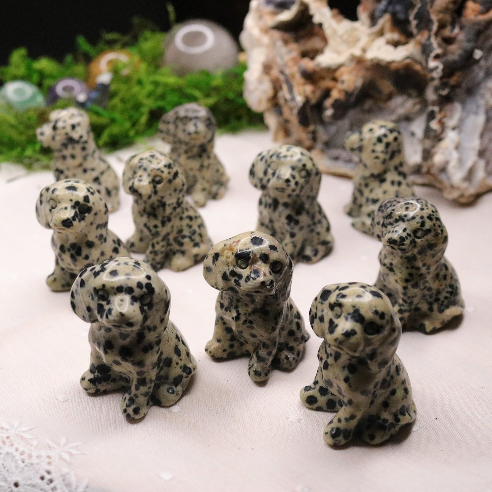 Dalmatian Stone Dalmatian Dog Carving ~ Companion Crystal for Playful Spirit