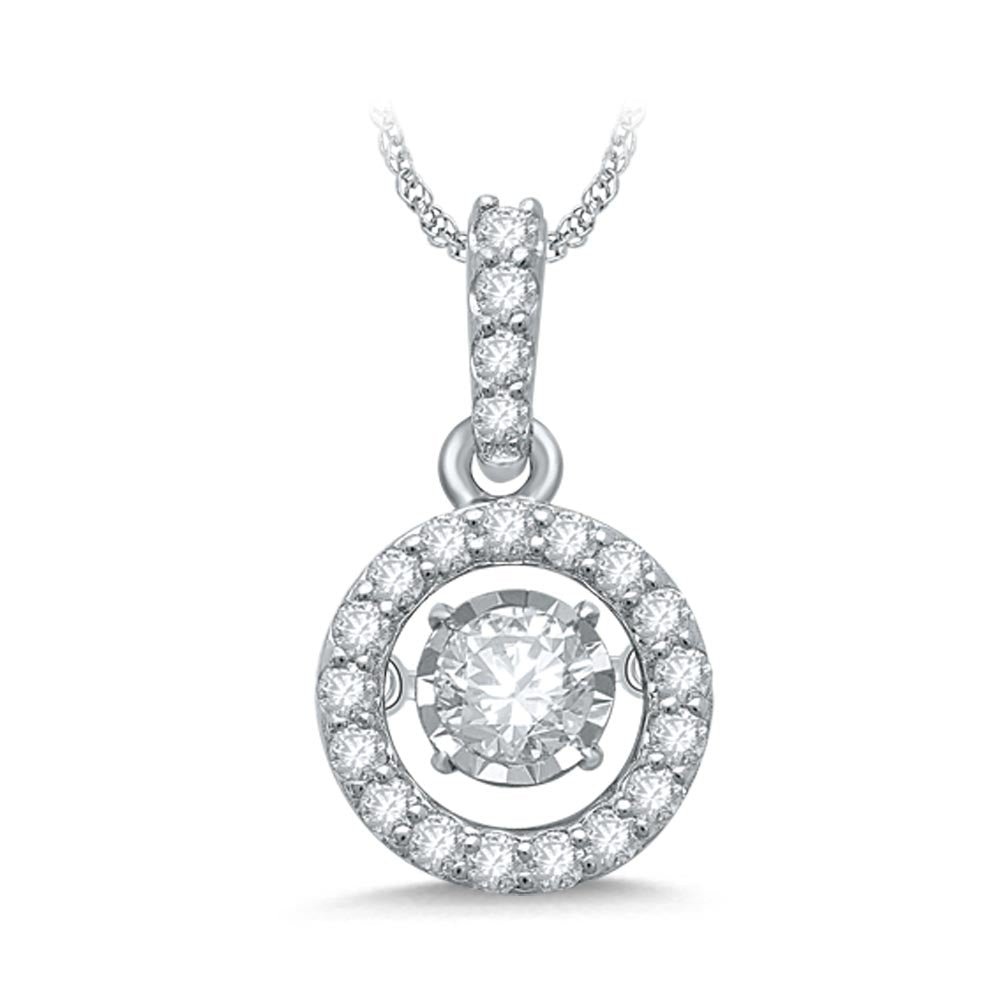 Dancing Diamond Pendant In 14kt White Gold – 0.33 Carats