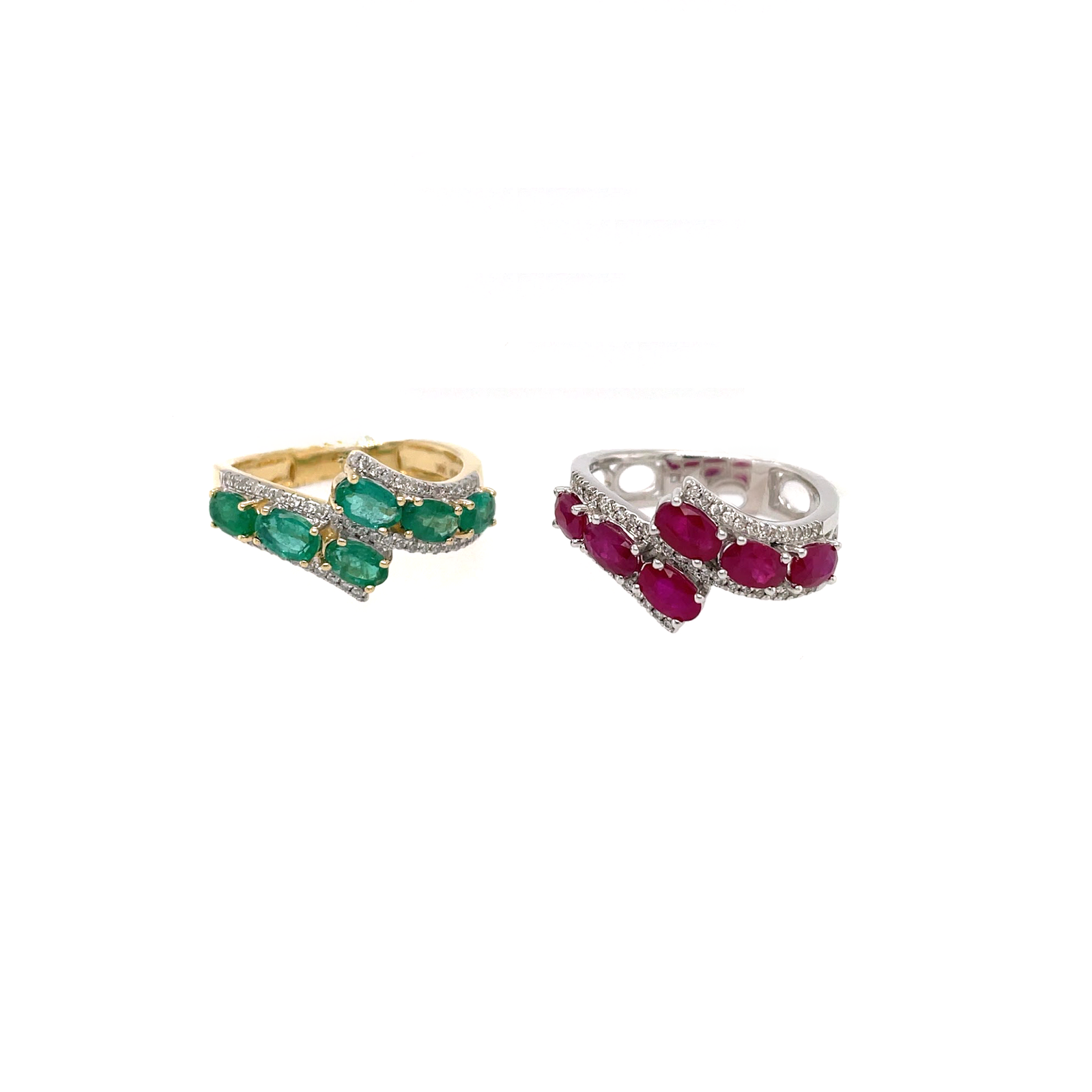 Diamond and Birthstone Cocktail Ring in White Gold – Customizable