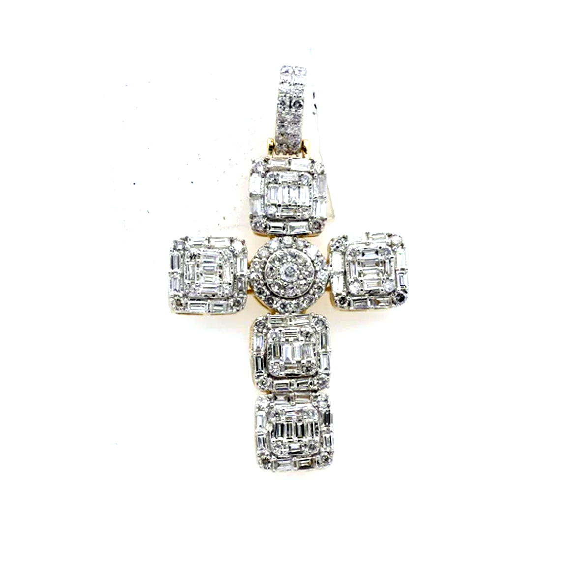 Diamond Ankh Cross Pendant – 3.98 Carats In 10kt Yellow Gold