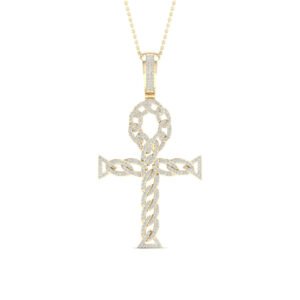 Diamond Ankh Pendant - 0.70 Carats in 10KT Yellow Gold