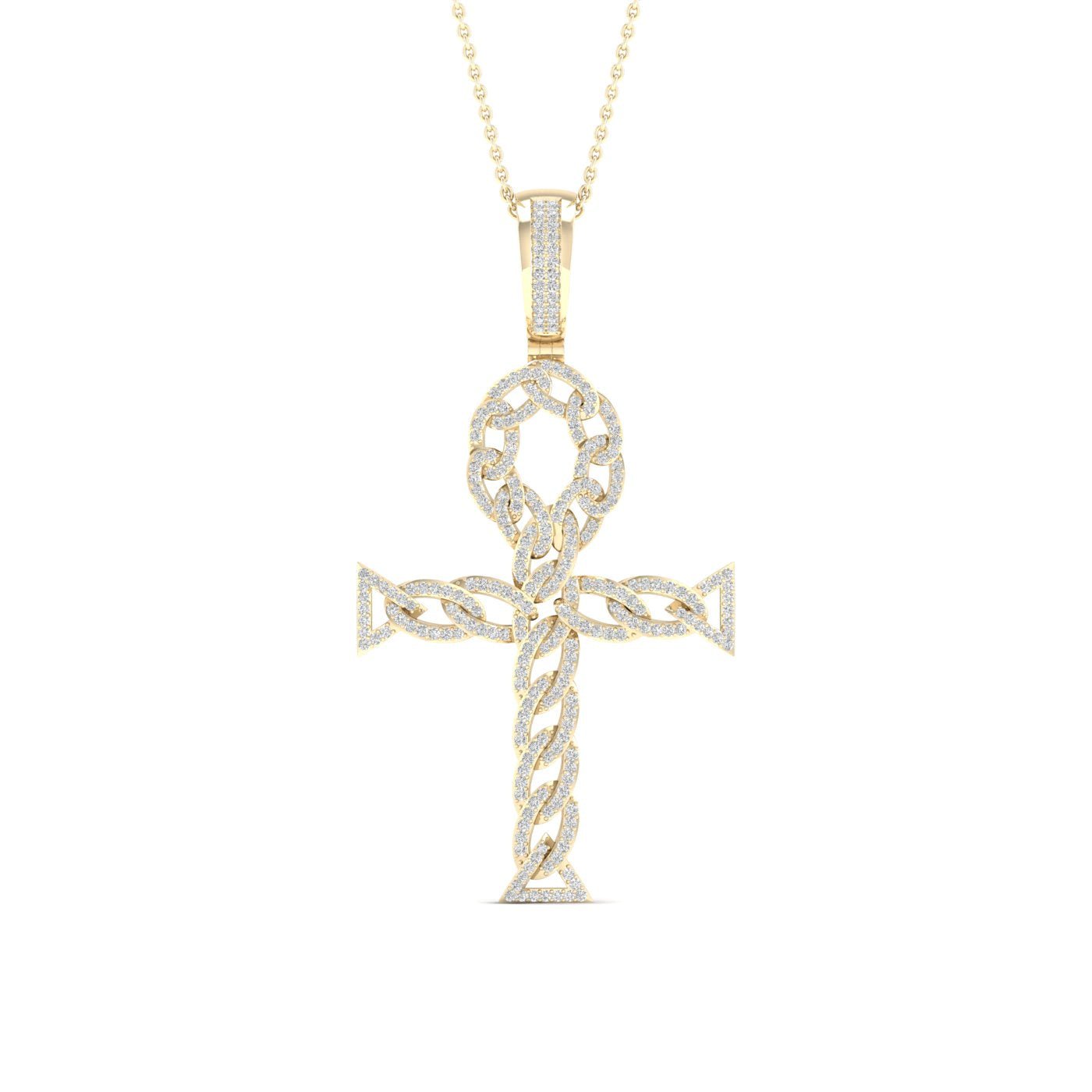 Diamond Ankh Pendant – 0.70 Carats in 10KT Yellow Gold