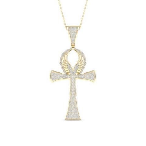 Diamond Ankh Pendant – 0.90 Carats In 10kt Yellow Gold
