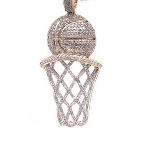 Diamond Basketball Pendant - 1.42 Carats in 10KT Yellow Gold