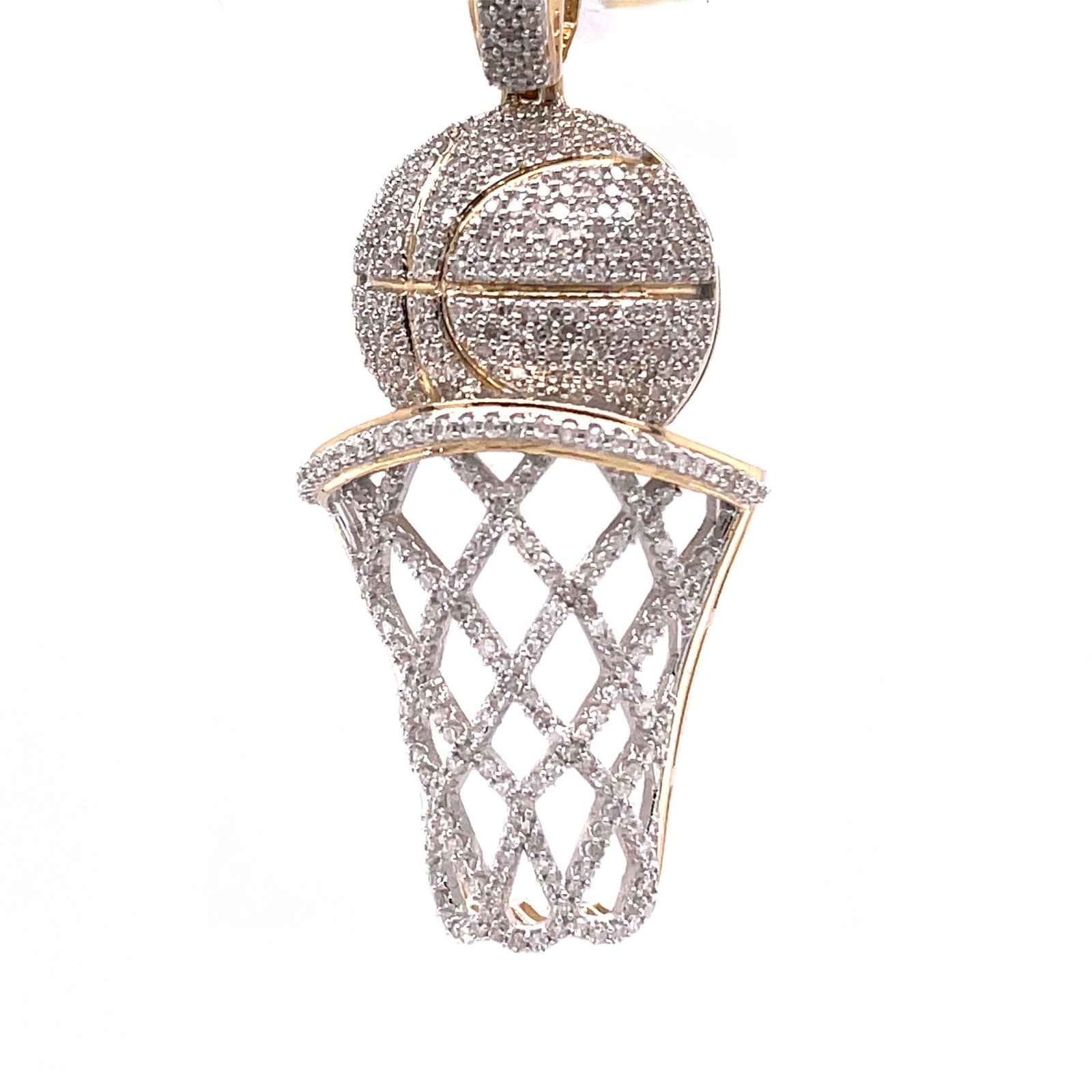 Diamond Basketball Pendant – 1.42 Carats in 10KT Yellow Gold