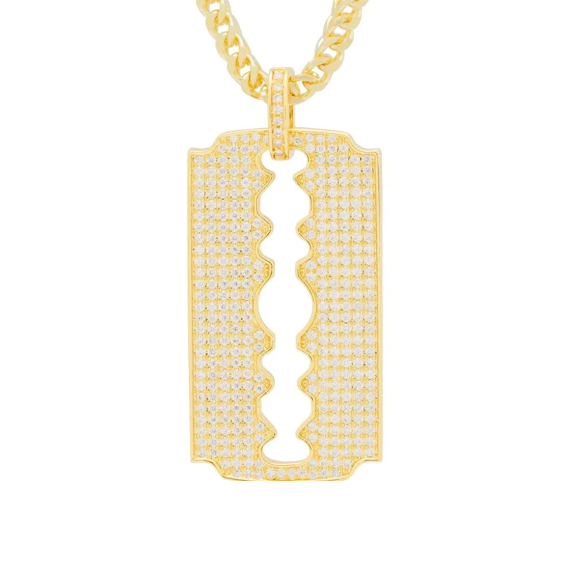 Diamond Double Edge Razor Pendant – 0.19 Carats in 10KT Yellow Gold