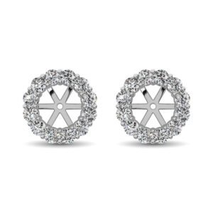 Diamond Earring Jackets - 0.65 Carats Round Cut in 14KT White Gold