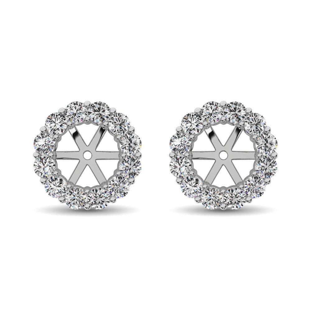 Diamond Earring Jackets – 0.65 Carats Round Cut in 14KT White Gold