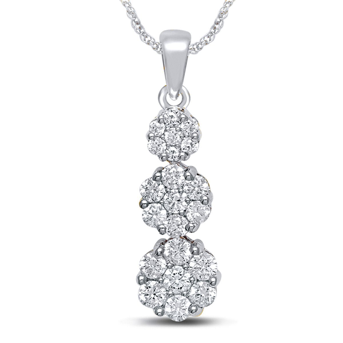 Diamond Flower Pendant – 0.25 Carats in 14KT Gold with Chain