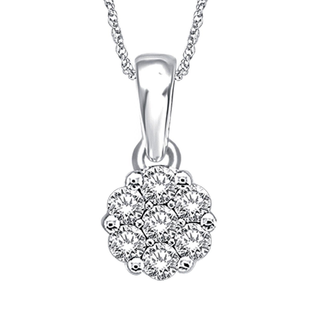 Diamond Flower Pendant in 14KT Gold – Available in Multiple Carat Sizes