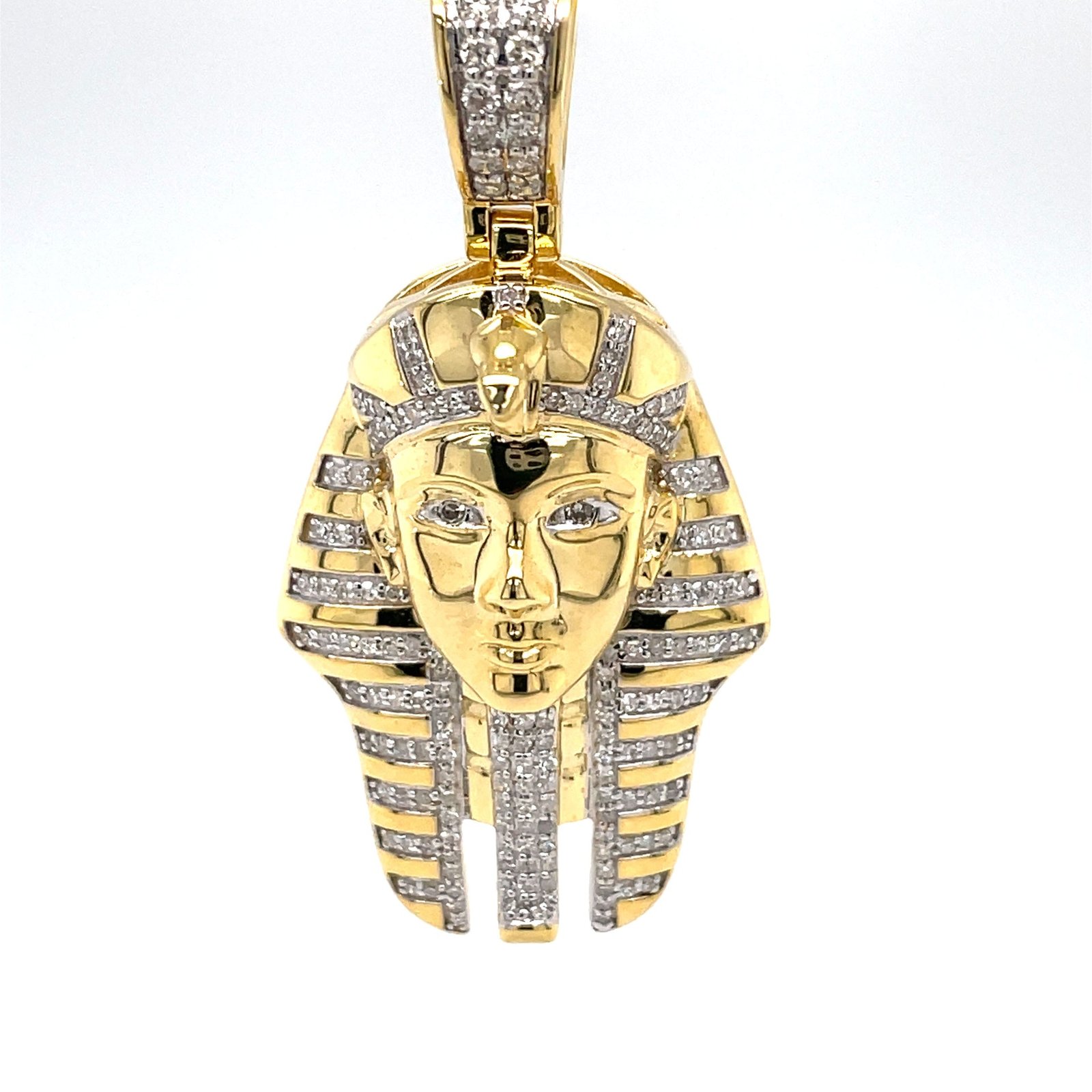 Diamond King Tut Pendant – 1.15 Carats Round Cut In Yellow Gold