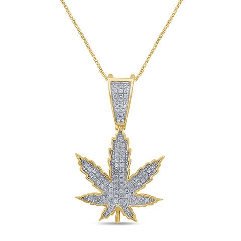 Diamond Leaf Pendant – 0.19 Carats in 10KT Yellow Gold
