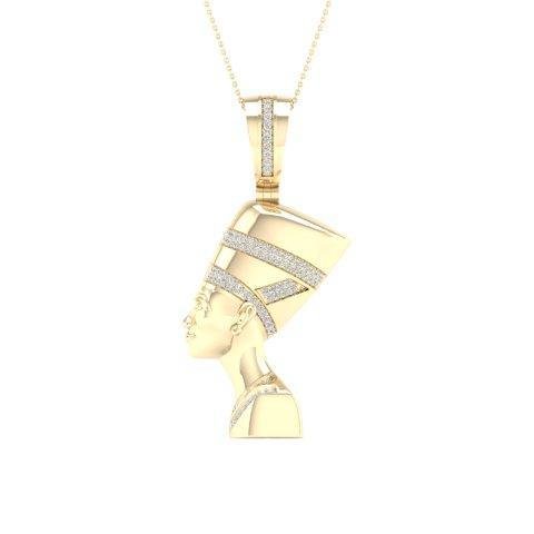 Diamond Nefertiti Pendant – 0.25 Carats in 10KT Yellow Gold