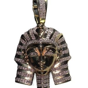 Diamond Pharaoh Tut Pendant - 0.50 Carats in 10KT Yellow Gold