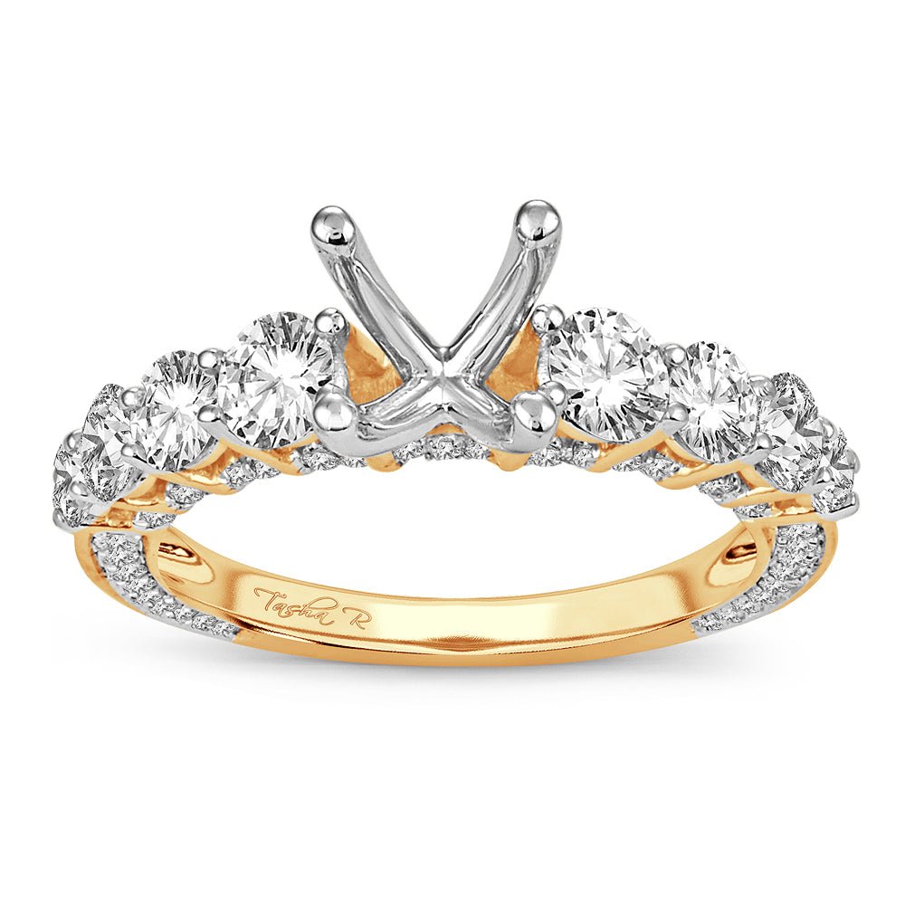 Diamond Semi Mount Engagement Ring – 1.53 Carats In 14kt Yellow Gold