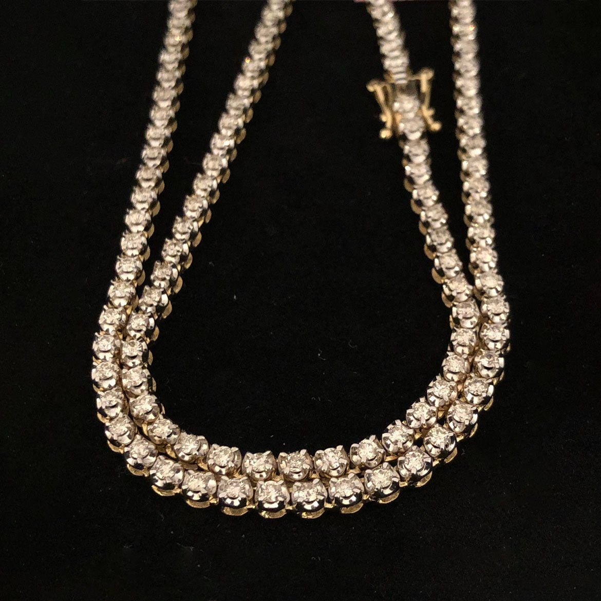 Diamond Tennis Necklace in 14KT Yellow Gold – 1.47 Carats
