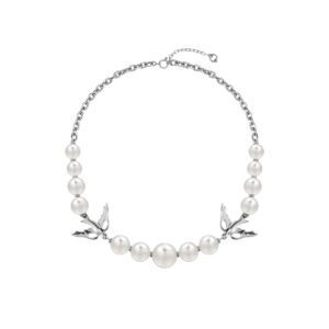 Double Peace Dove Pearl Necklace