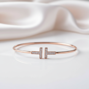 Double T Design Bangle Bracelet