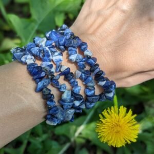 Dreamy Blue Sodalite Chip Bracelet on Stretch Cord ~ EMF Blocker and Frequency Harmonizing