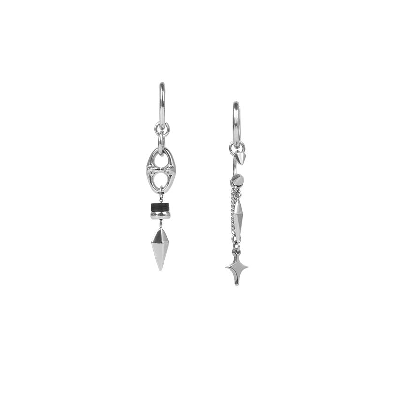 EDEN Asymmetrical Four Pointed Star Drop Earrings