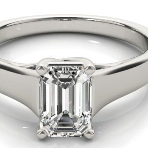 Emerald cut Solitaire Diamond Engagement Ring with Trellis Setting