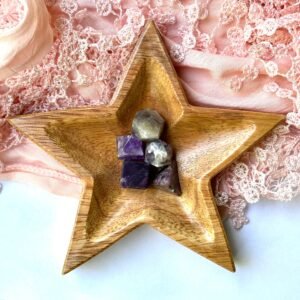 Energy Renewal Purple Amethyst Platonic Solid Crystal Set of Five