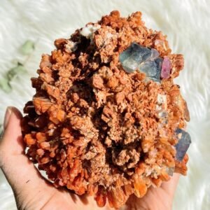 Fabulous Fluorite Inclusions XL Deep Orange Creedite Natural Specimen -Locality Mexico