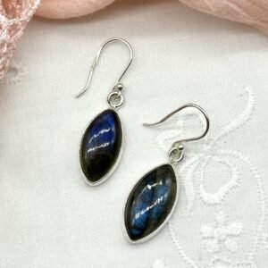 Flashy Labradorite Sterling Silver Gemstone Earrings