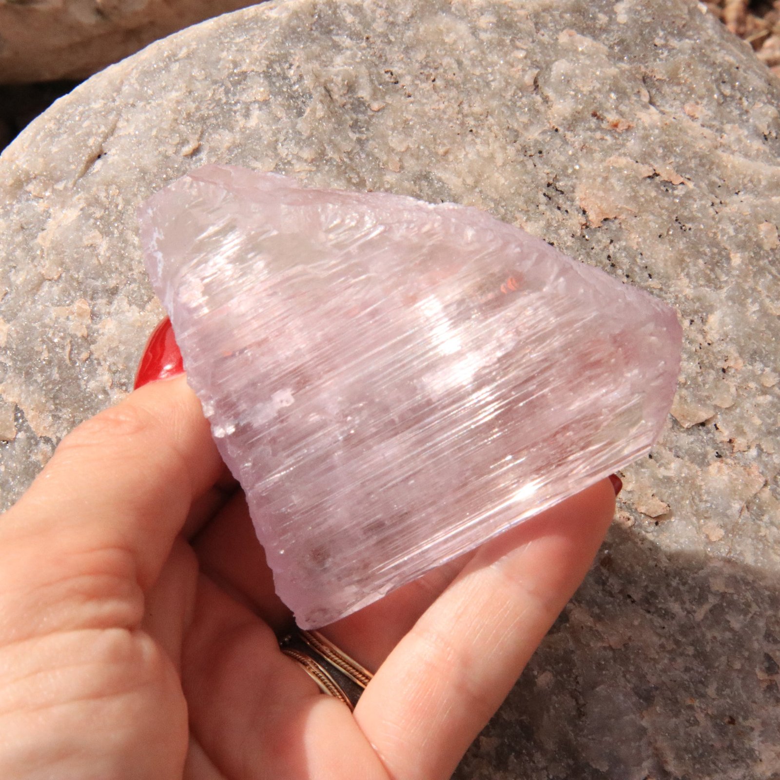 Gemmy Terminated Natural Pink Brazilian Kunzite Crystal Gemmy Terminated Natural Pink Brazilian Kunzite Crystal