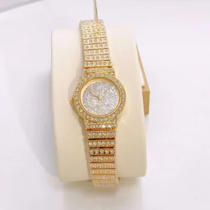 Gold Plated Bracelet Watch Bridal Wristwatch For Weddings And Occasions — Gold | KIMLUD