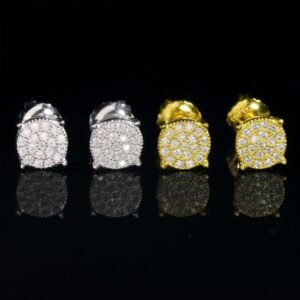 Gold-Plated Flawless VVS Simulated Diamonds Earrings