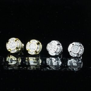Gold-Plated Iced Hiphop Earrings (9mm)
