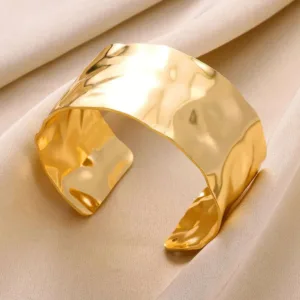 Gold-Plated Stainless Steel Bangle Open — Gold | KIMLUD
