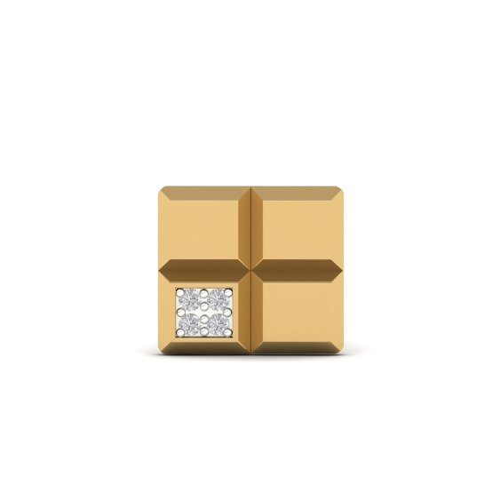 Golden Square Diamond Earrings For Men’s