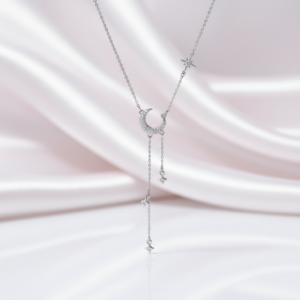 Gorgeous Moon Tassel Star Pendant Short Necklace