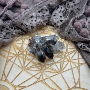 Grade A Gemmy Black Smoky Quartz Crystal Cluster from Brazil