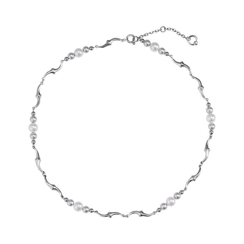 Gradient Pearl Panel Necklace Gradient Pearl Panel Necklace