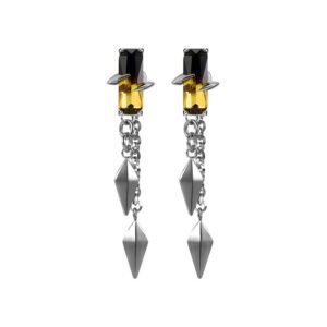 Gradient Tourmaline Stud Earrings with Spikes