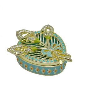 Green turquoise Beautiful Decorated Trinket Box