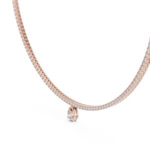 HaloLine Lab Grown Diamond Pendant Tennis Necklace