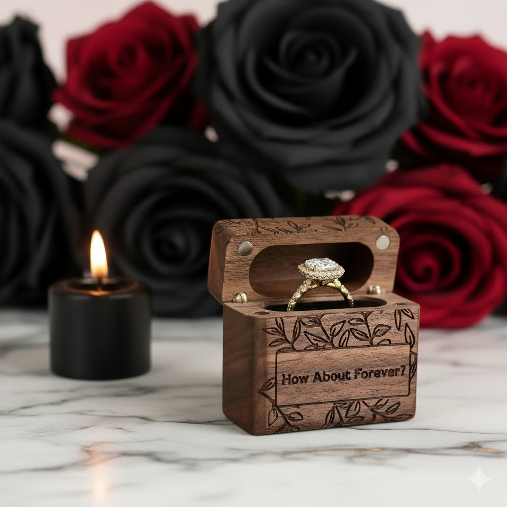 How About Forever Wooden Proposal Ring Box