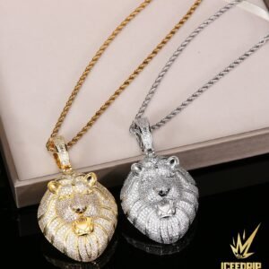 Iced Bling Lion Pendant