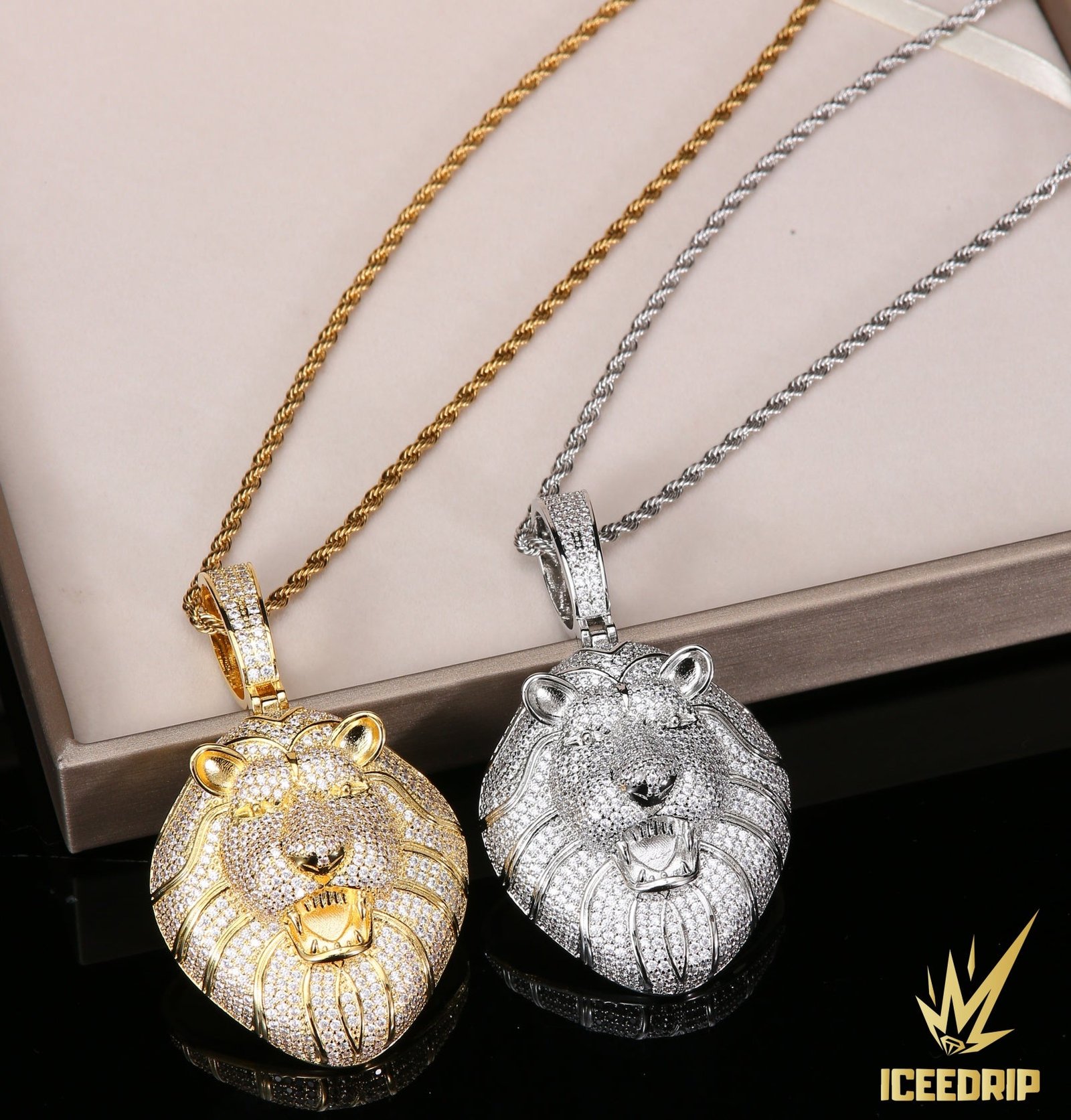 Iced Bling Lion Pendant